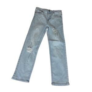 Kendall & Kylie Light Wash Blue Distressed Iconic High Rise Straight Women 3/26